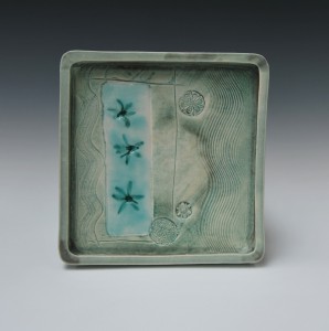 Medium square porcelain tray.