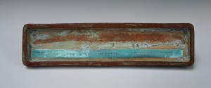Long oblong stoneware tray.