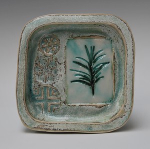 Small square porcelain tray.